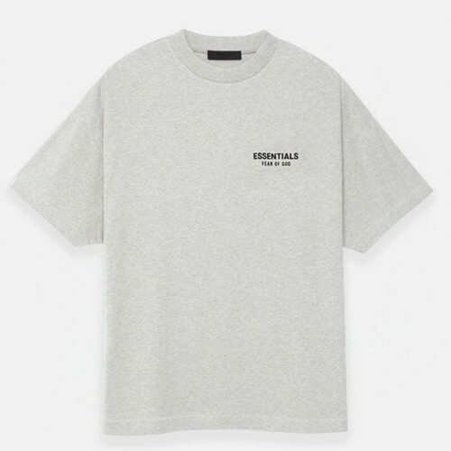 remera essentials oversize gris